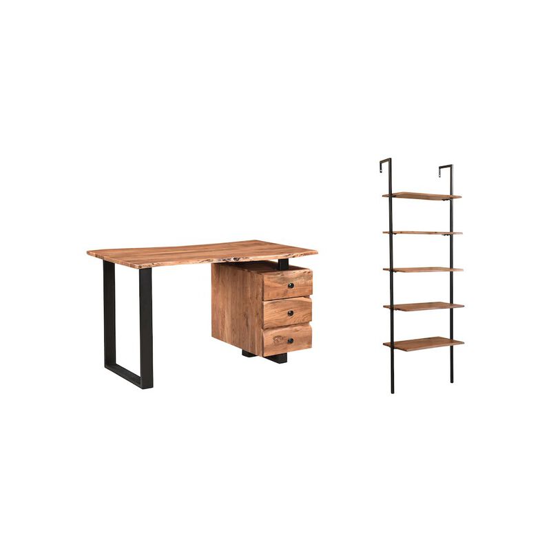 Taran Designs Oren 3-drawer Live Edge Solid Wood Writing Desk