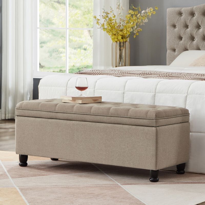 Bemgwu Storage Linen Bench image number 2