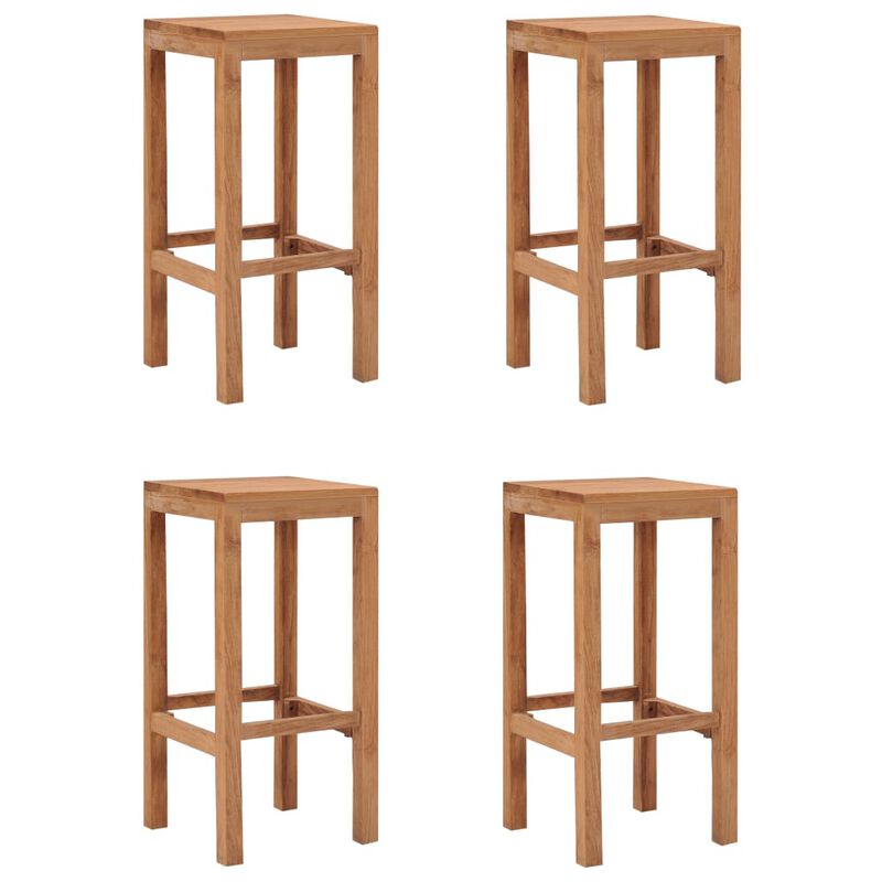 vidaXL Bar Stools 4 pcs Solid Wood Teak