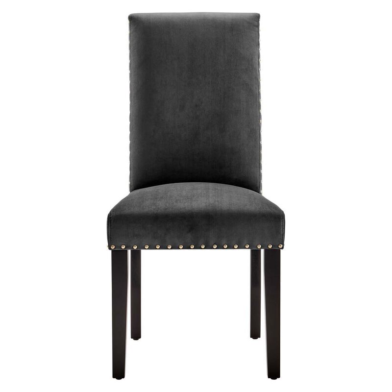 Modway EEI-3779-CHA Parcel Performance Velvet Dining Side Chairs - Set of 2, Charcoal image number 4