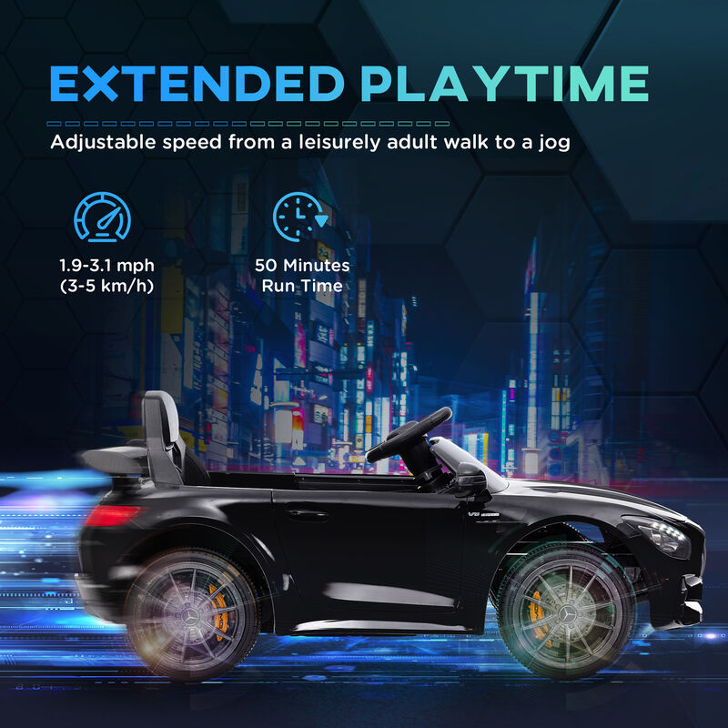 BreeBe Mercedes-Benz AMG GTR Licensed 12V Battery Powered Kids Electric Car w/ Remote Control & Soft Start image number 7