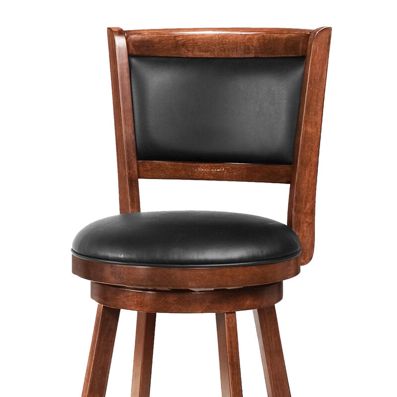 Counter Height Stool with Upholstered Seat, Brown, Set of 2