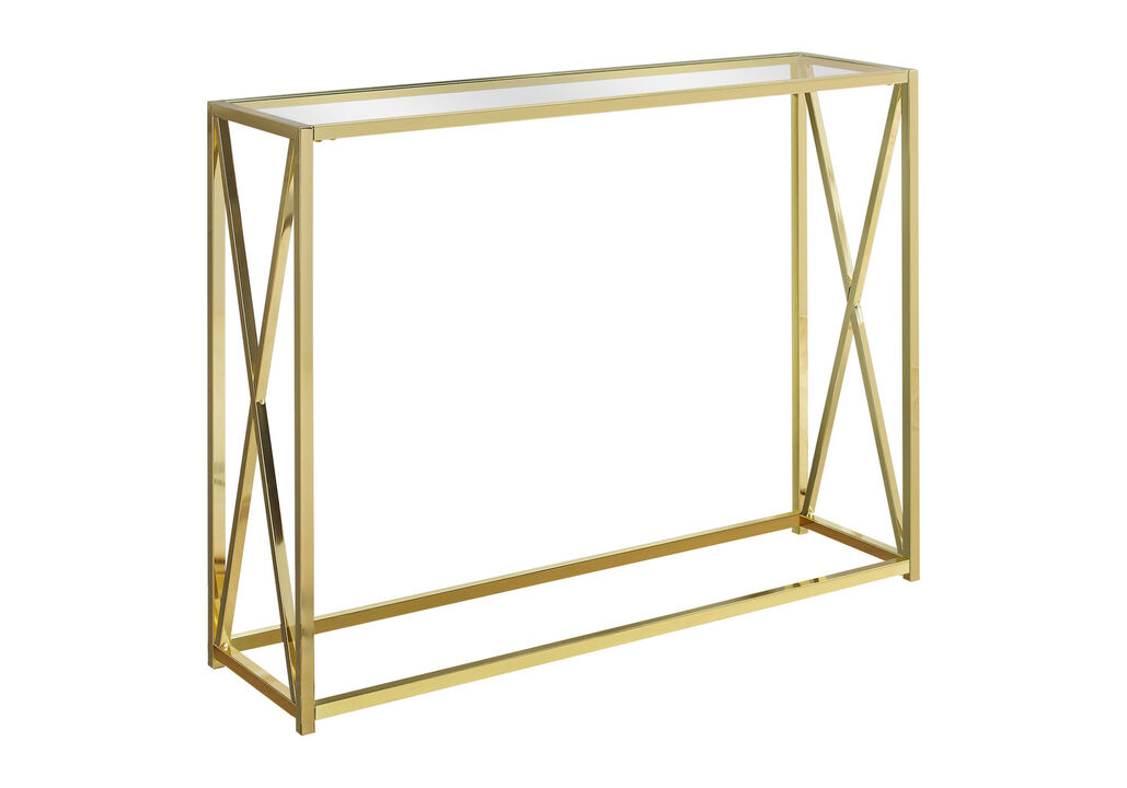 Modern Glass Frame Console Table with Clear Top for Entryway or Living Room Decor