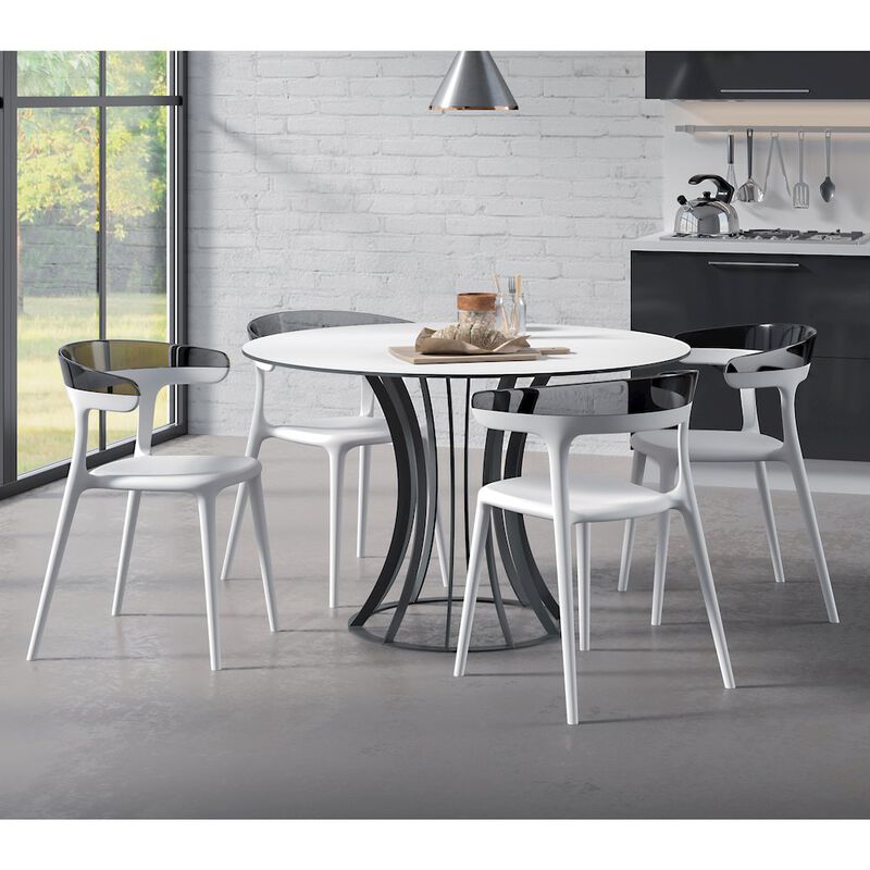 Omax Decor Mia Resin Patio Dining Chair in White - (Set of 2)