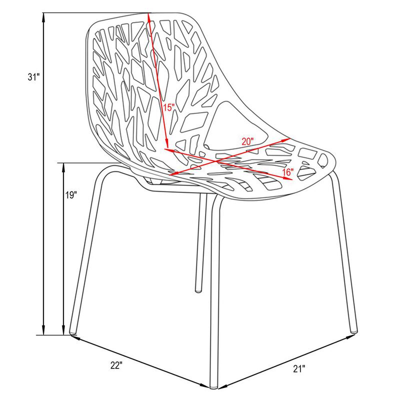 LeisureMod Modern Asbury Dining Chair w/ Chromed Legs image number 7