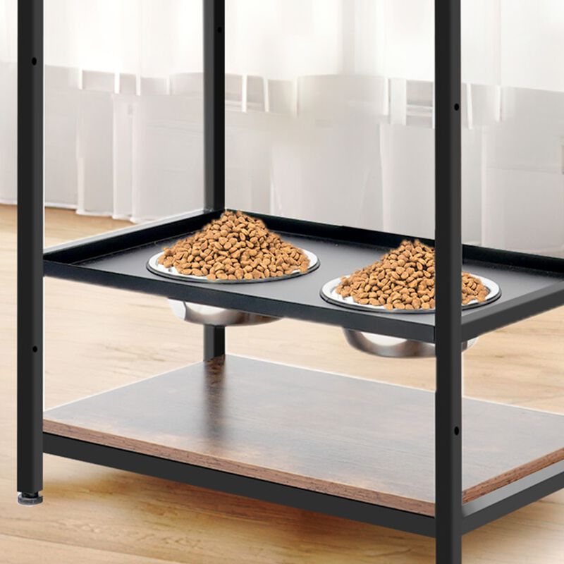 Dog feeding station,3 Height Adjustable Raised Dog Bowls,Dog Storage with shelves image number 8