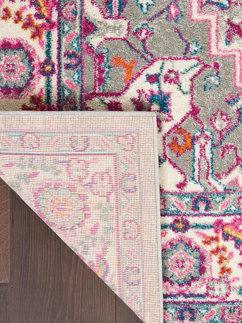 Passion PSN20 Light Gray/Pink 5' x Round Rug image number 1