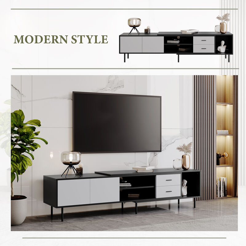 Merax Modern TV Stand for 80'' TV with 2 Doors