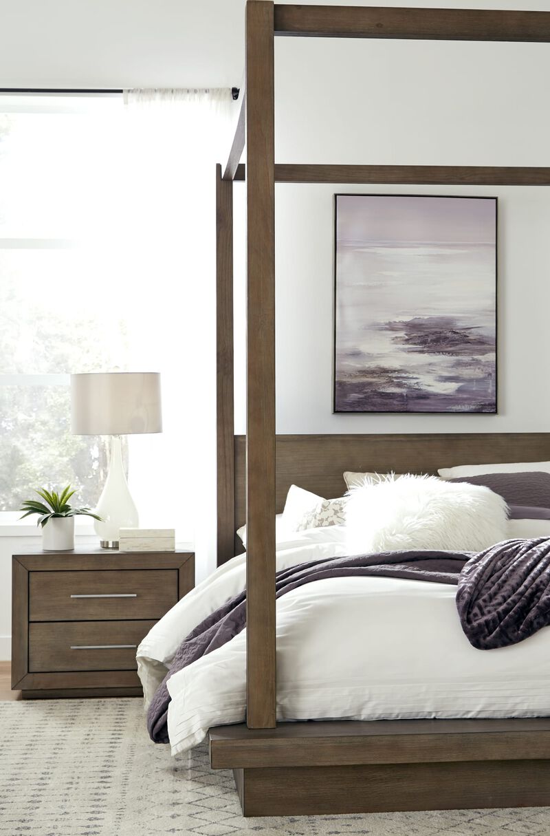 Melbourne Two Drawer Nightstand with USB in Dark Pine