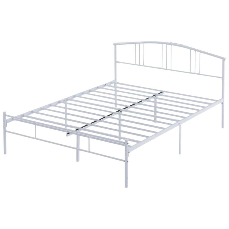Sturdy Metal Platform Bed with Graceful Arched Headboard &ndash; Easy Assembly image number 0