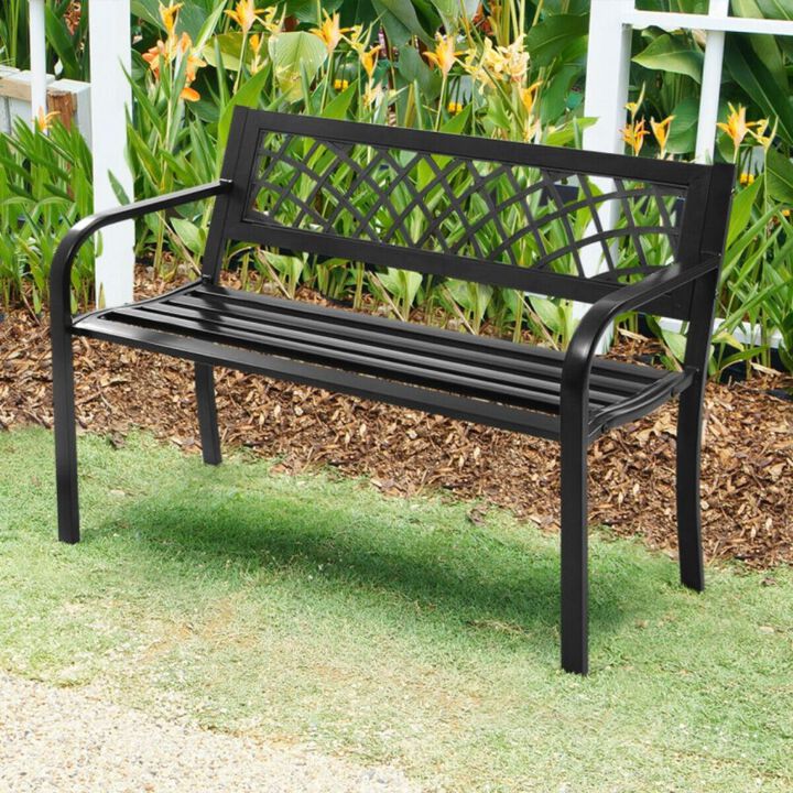 Hivago Bench Deck with Steel Frame for outdoor