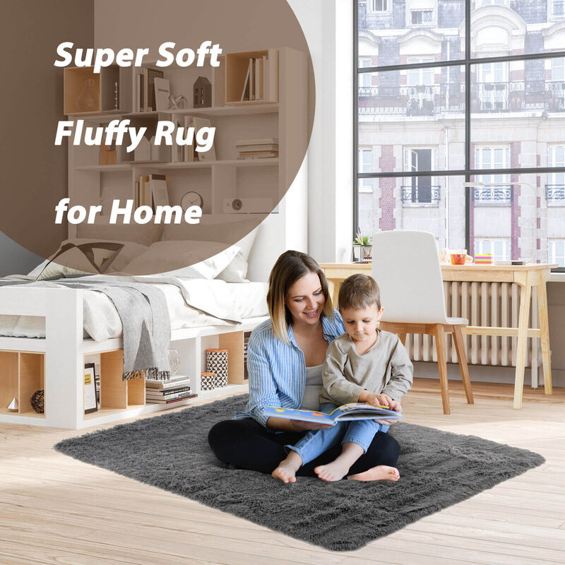 4x6 Feet Modern Soft Shag Rug with Non-slip Grip Dots image number 2