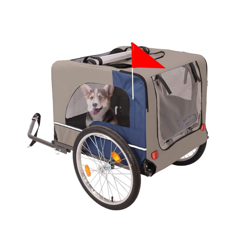 88LB Capacity Foldable Dog Bike Trailer &ndash; 2 Entrances & 20" Wheels for Easy Access image number 3