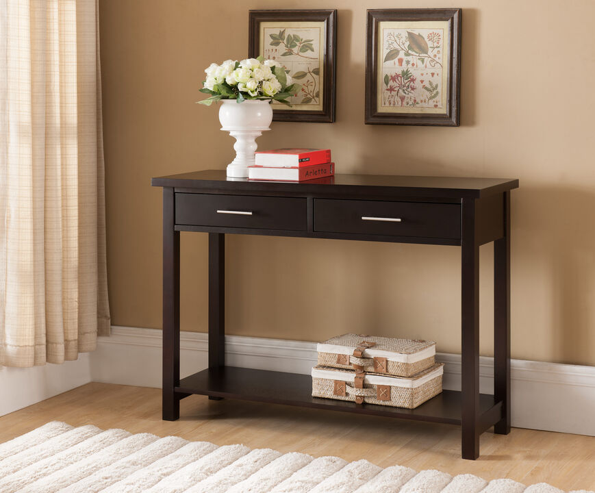 Kings Brand Furniture Simon Wood Console Table with Drawers, Espresso