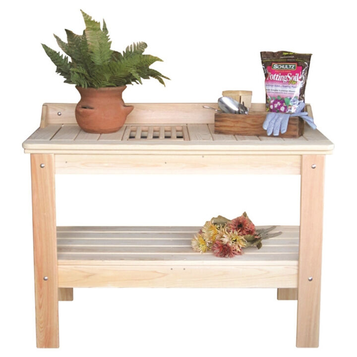 Classic Wooden Potting Bench – Garden Table with Spacious Work Surface