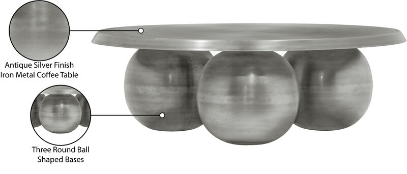 Meridian Furniture Globus Silver Coffee Table image number 6