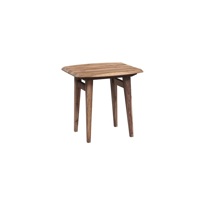 Porter Designs Fusion Solid Sheesham Wood End Table, Natural