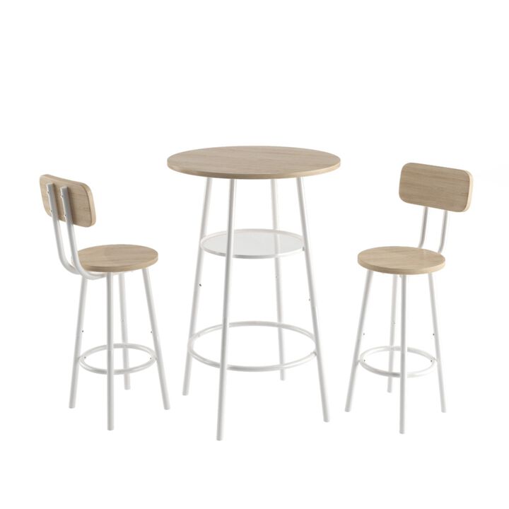 Shroce 3‑Piece Industrial Bar Table Set