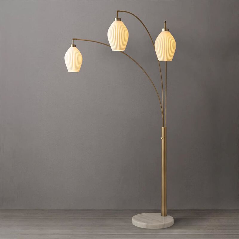 NOVA OF CALIFORNIA Santa Clara 3 Light Arc Floor Lamp - Weathered Brass image number 2