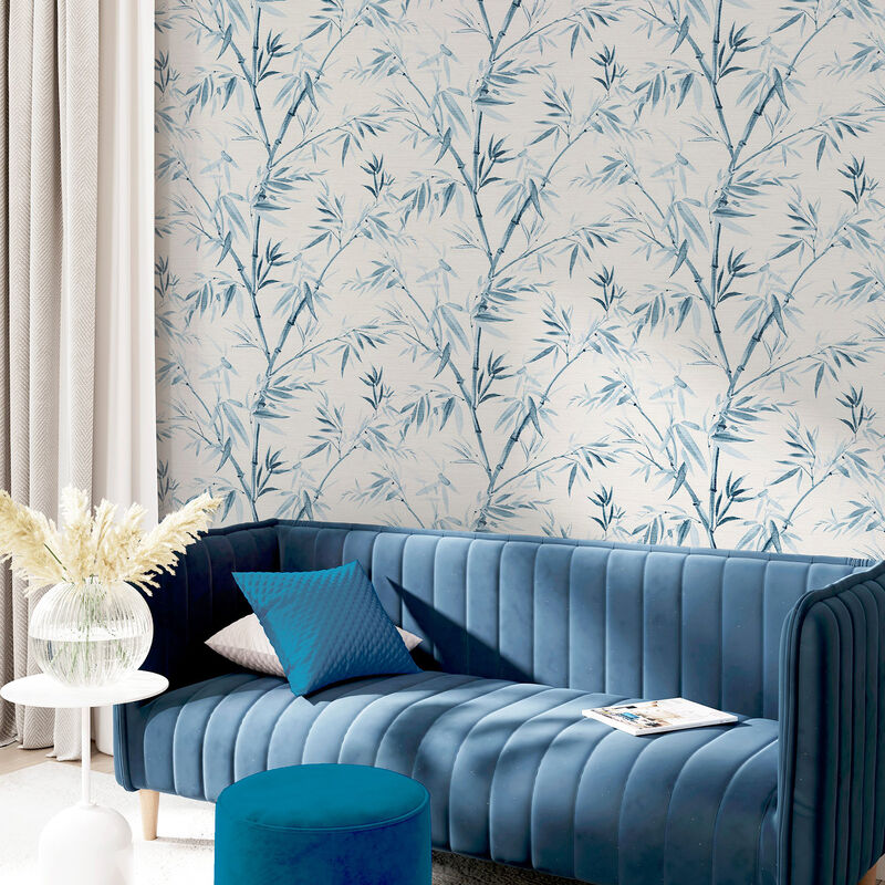 Moriko Blue Bamboo Wallpaper image number 2