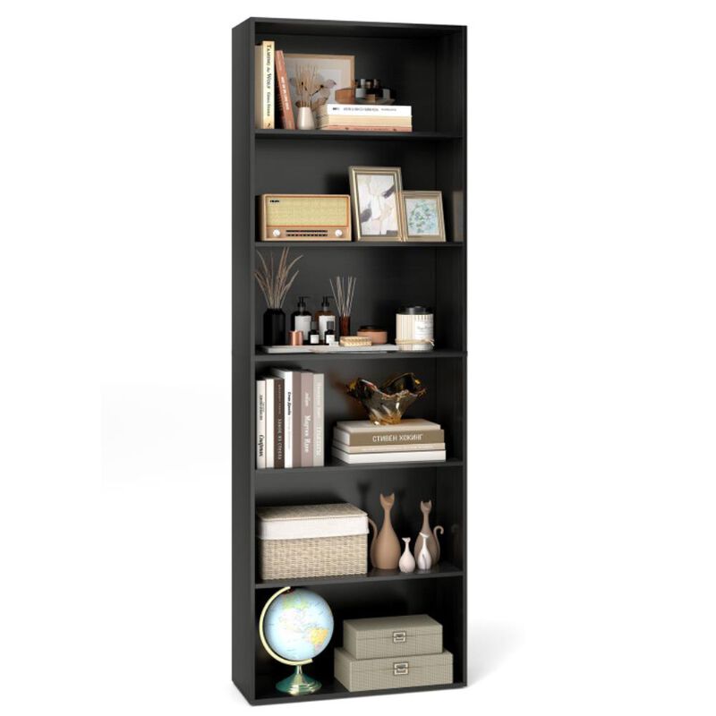 Hivvago 6-Tier Bookcase with 6 Open Shelves and Anti-Toppling Kits