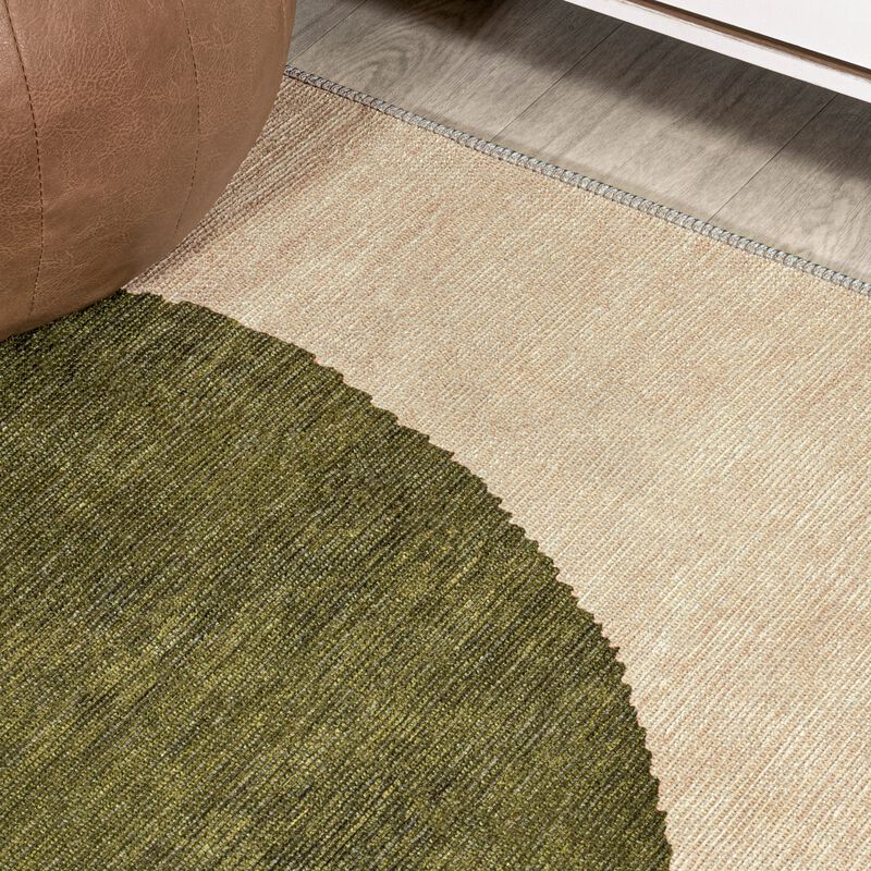 Cirkel Minimalist Geometric Dot Machine Washable Area Rug