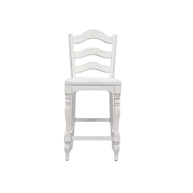 Liberty Furniture Magnolia Manor Ladder Back Counter Chair (RTA)-Set of 2 in Antique White image number 7