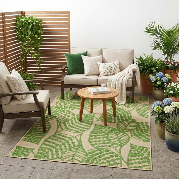 HomeRoots Floral Indoor Outdoor Area Rug