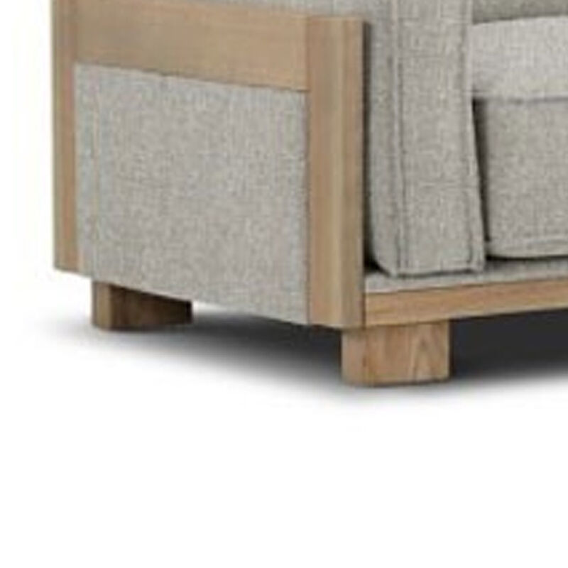 Denu Sofa, Light Brown Fabric Padded, Welt Trim Details, 93 Inch image number 4