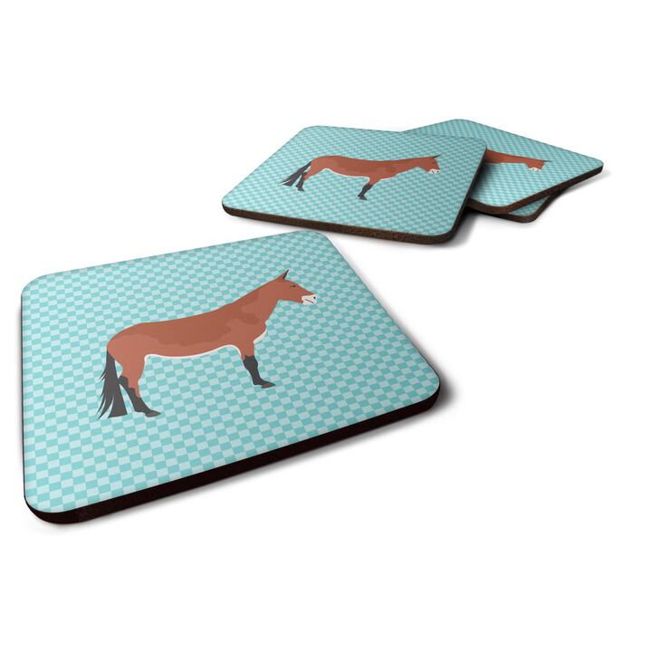 Caroline's Treasures Mule Blue Check Decorative coasters, 3.5, Multicolor