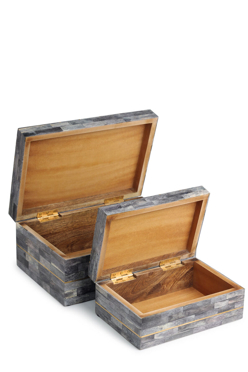 Monaco Ivory Decorative Boxes, Set of 2