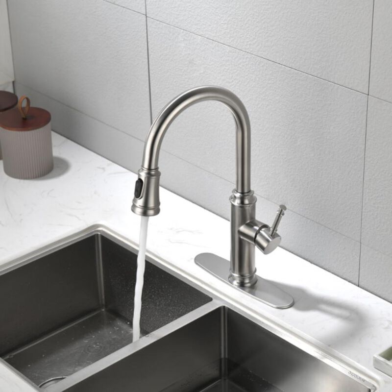 Single Handle High-Arc Kitchen Faucet with Pull-Out Sprayer
