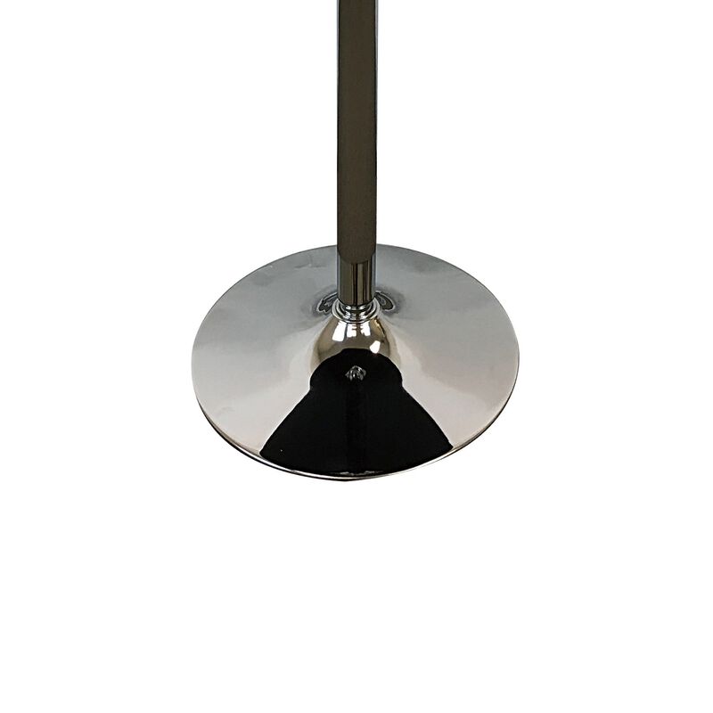 Mari 36 Inch Counter Height Table, Black Round Top and Stainless Steel Base