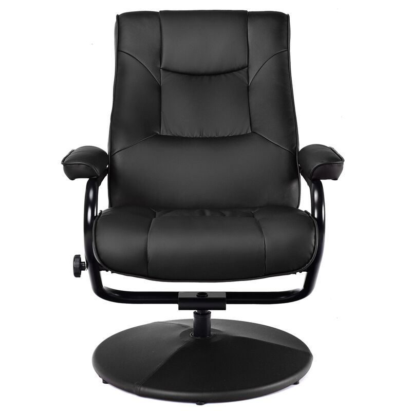 360&deg; PVC Leather Swivel Recliner Chair with Ottoman image number 5