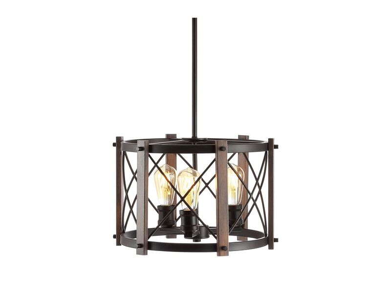 Ferme 3-Light Adjustable Iron Rustic Farmhouse LED Pendant