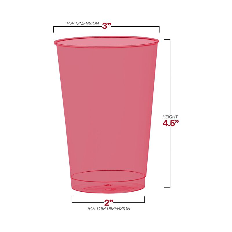 12 oz. Clear Red Plastic Party Cups (240 Cups) image number 3