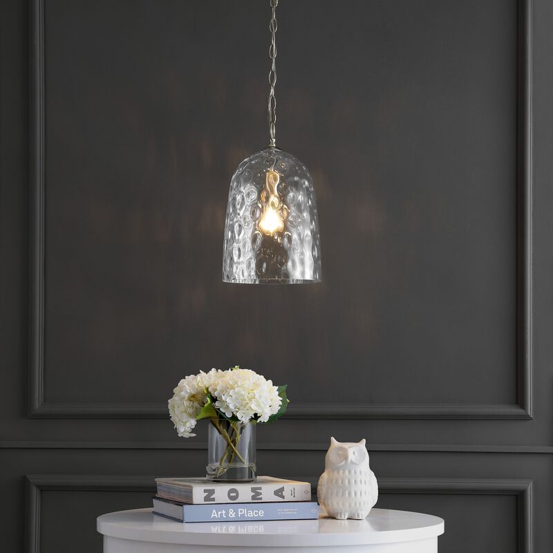 Matilda 1-Light Industrial Designer Iron/Dimple Glass Dome LED Pendant