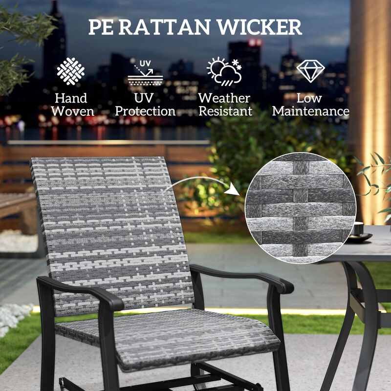 Hivvago Rattan Patio Glider Chair Set image number 4