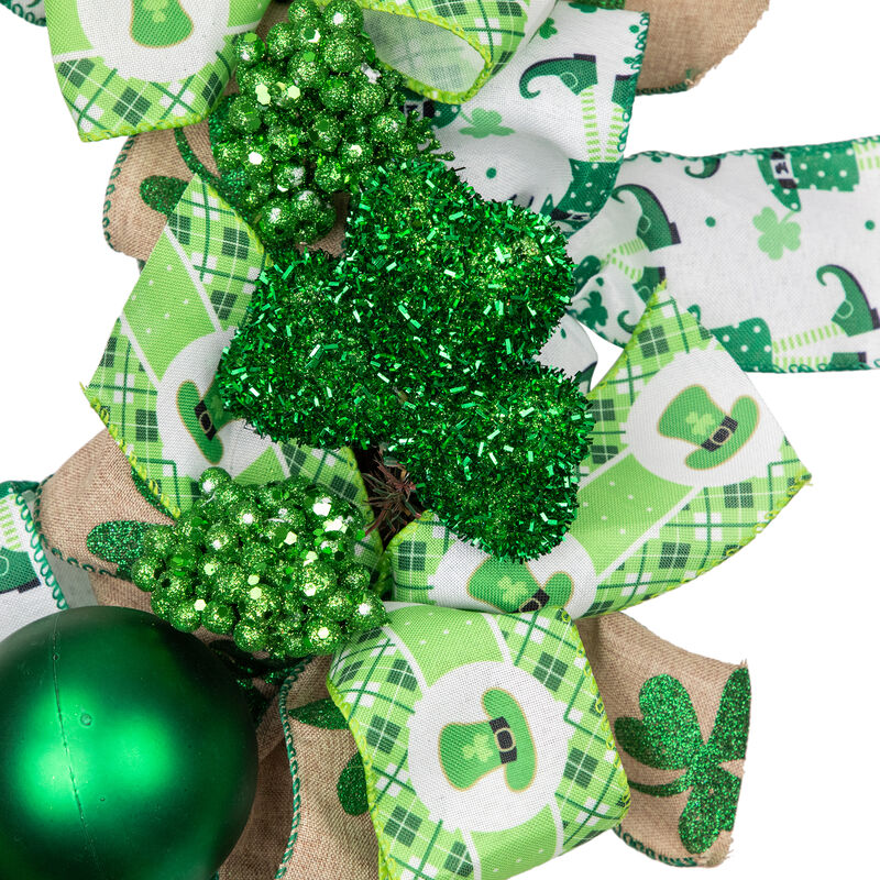 Ribbons and Shamrocks St. Patrick's Day Wreath  24-Inch  Unlit