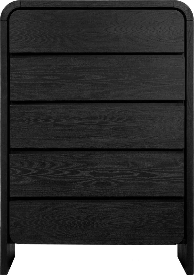 Elora Five Drawer Chest in Jet Black Ash