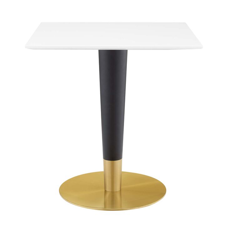 Modway - Zinque 28" Square Dining Table Gold White