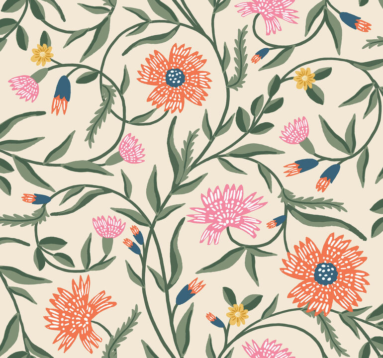 Aster Coral Wallpaper