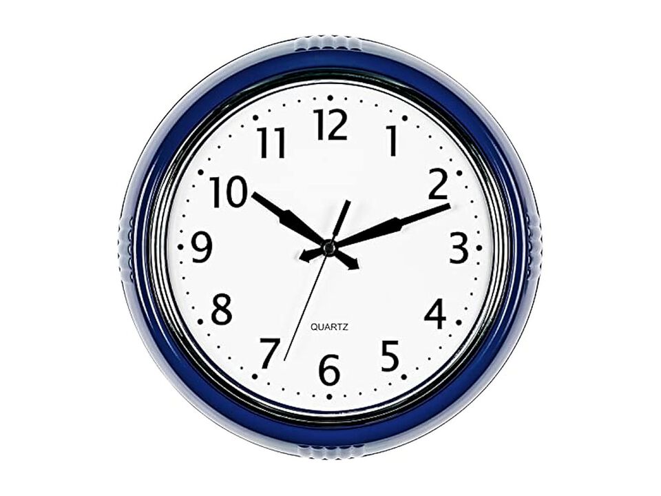 Retro Navy Blue Vintage Wall Clock 5 Inch Silent Non Ticking Easy Read