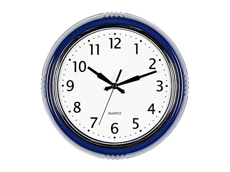 Retro Navy Blue Vintage Wall Clock 5 Inch Silent Non Ticking Easy Read image number 1