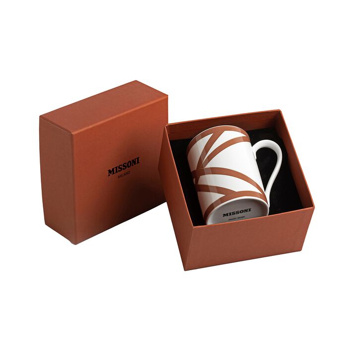 Mug NASTRI MULTICOLOR Beige, diam. 3.35", H 3.86"