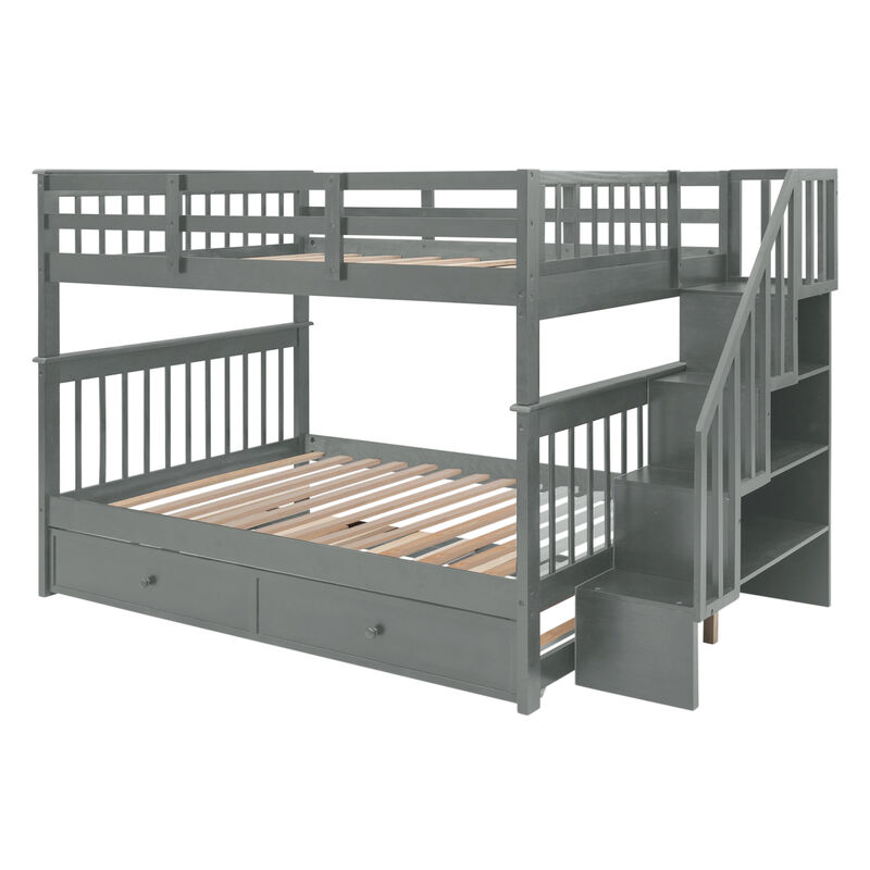Streamdale Stairway Full-Over-Full Bunk Bed with Trundle & Storage image number 2