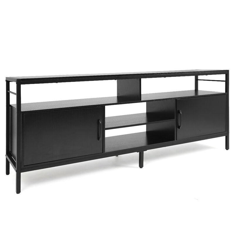 Modern TV Stand with Storage Cabinets and Adjustable Shelf image number 0
