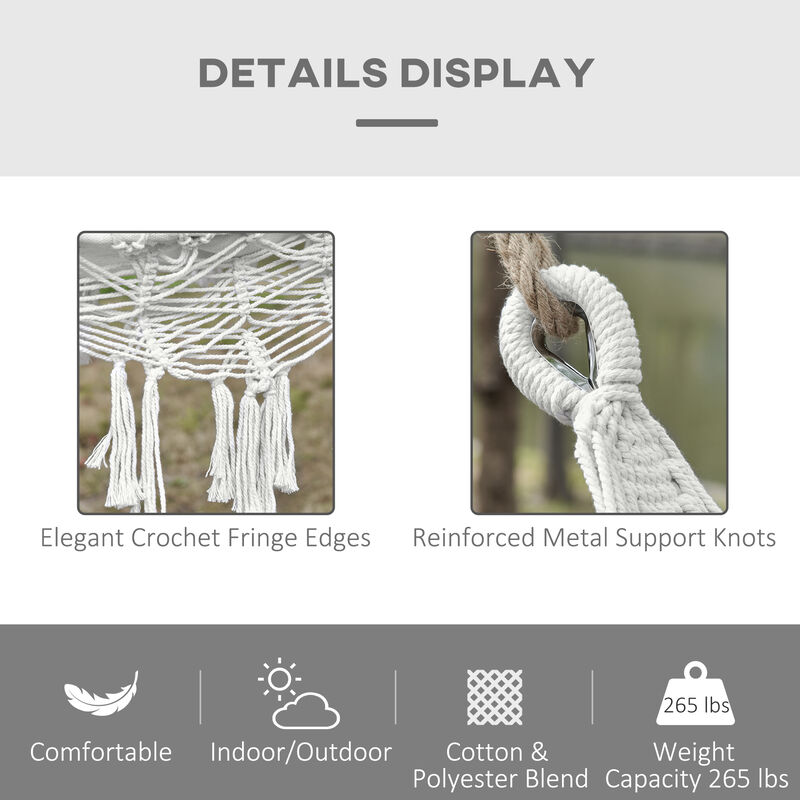 Hivvago Extra Large Boho Hammock with Tassel Fringe image number 3