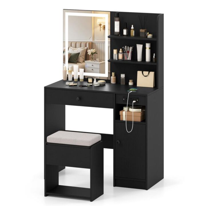 Hivvago Vanity Desk with Mirror and Lights