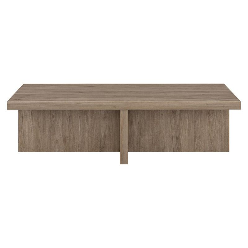Hudson&Canal Elna 54 Wide Rectangular Coffee Table in Antiqued Gray Oak